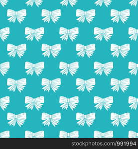 Bows Seamless pattern. Girly fashion background. Vector pattern print design in turquoise and white colors. Bows Seamless pattern. Girly fashion background. Vector pattern print design in turquoise and white colors.