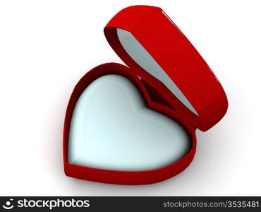 Box as heart. 3d