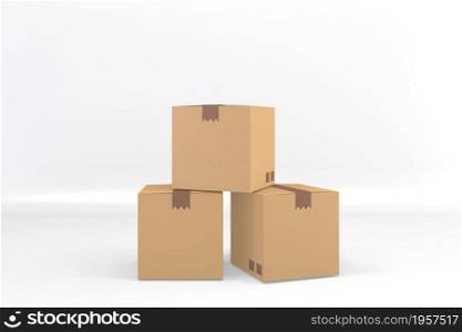 box export carton .3D rendering