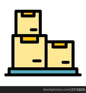 Box file storage icon. Outline box file storage vector icon color flat isolated. Box file storage icon color outline vector
