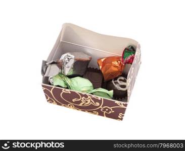 Box of Chocolate Candy isolated on white