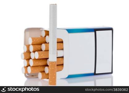 Box of cigarettes, isolated on a white background