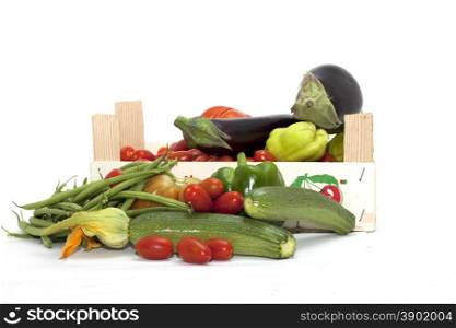 box of seasonal vegetables mixed