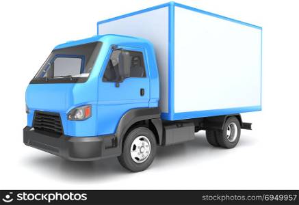 Box truck isolated on white. Box truck isolated on white. 3D illustration