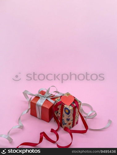 Box with festive bow. Gift Box. Holiday Gift. Gift wrapping.. Gift Box. Holiday Gift. Gift wrapping. Box with festive bow.