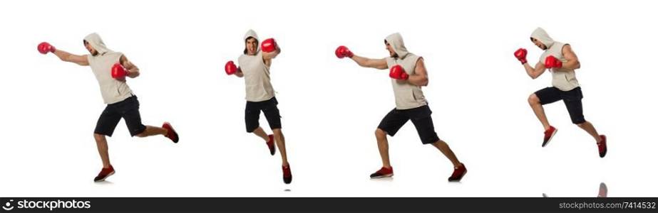 Boxing concept with young sportsman