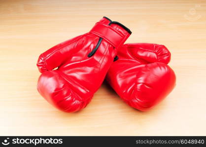 Boxing gloves on the table