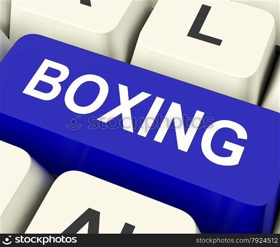 Boxing Key On Keyboard Showing Fighting Punching Or Pugilism&#xA;