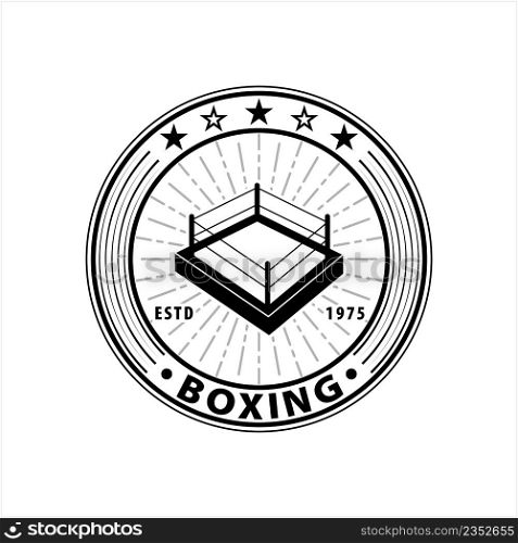 Boxing Ring Icon, Boxing Match Area Vector Art Illustration