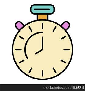 Boxing stopwatch icon. Outline boxing stopwatch vector icon color flat isolated. Boxing stopwatch icon color outline vector