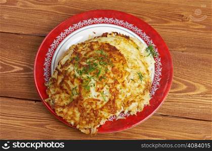 Boxty - traditional Irish potato pancake. fried potato dishes is its smooth, fine grained consistency.