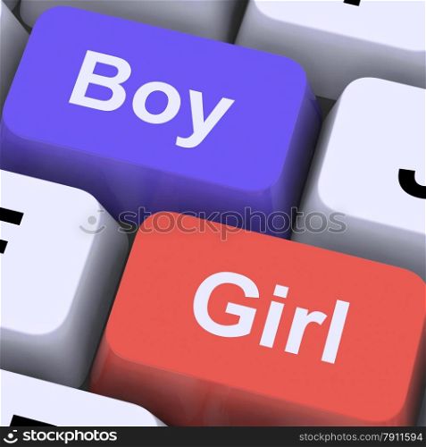 Boy And Girl Keys As Symbol For Newborn Baby. Boy And Girl Keys As Symbols For Newborn Baby
