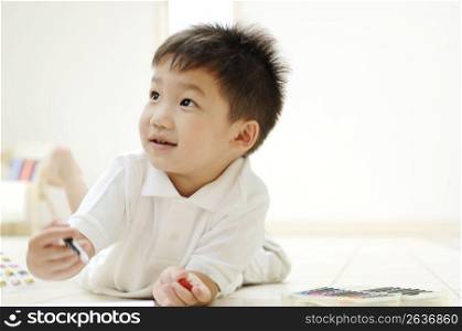 Boy doing drawing
