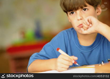 Boy doing homework