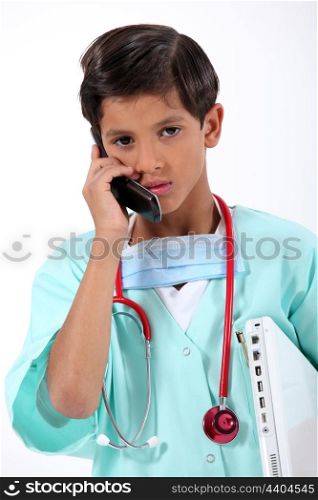 Boy dressed as a nurse