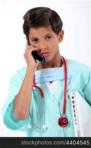 Boy dressed as a nurse