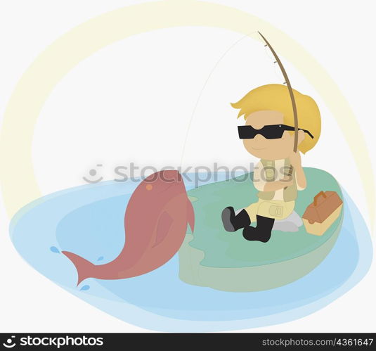 Boy fishing