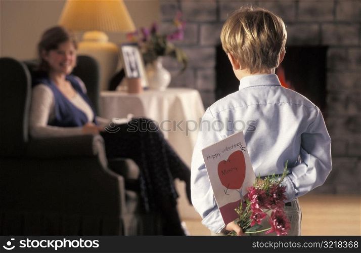 Boy Giving Mother Valentines