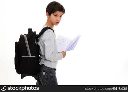 Boy going to school