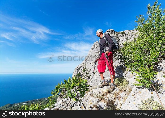 boy in hike
