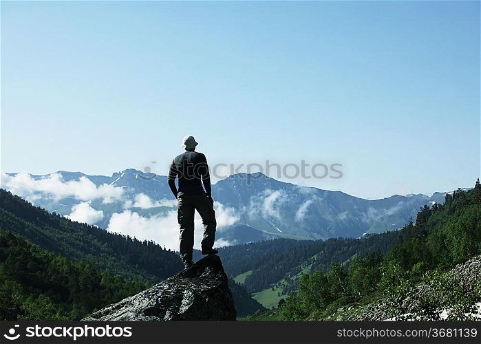 Boy in mountains