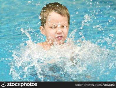 boy in the swimming pool