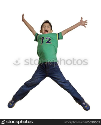 Boy jumping with joy