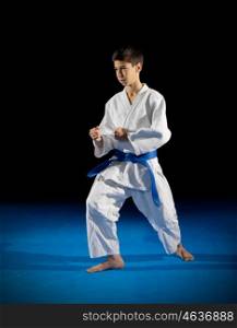 Boy martial arts fighter isolated