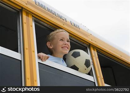 Boy on School Bus