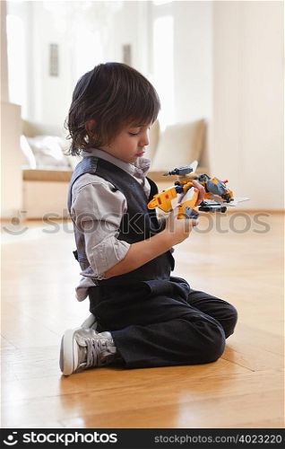 boy playing with toy