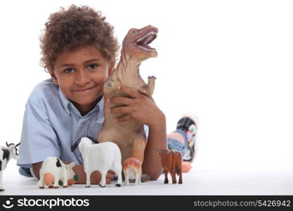 Boy playing with toys