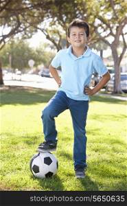 Boy Posing With Soccer ball