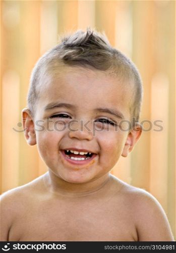 Boy smiling, close-up, portrait