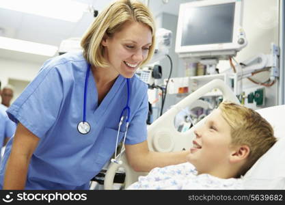 Boy Talking To Female Nurse In Emergency Room