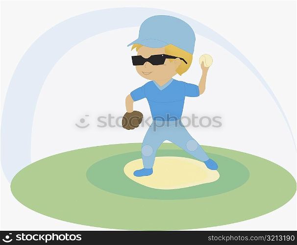 Boy throwing a baseball