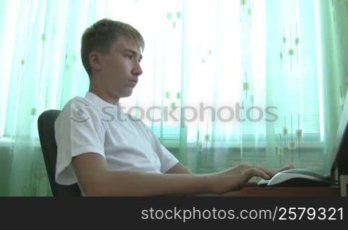 Boy using PC