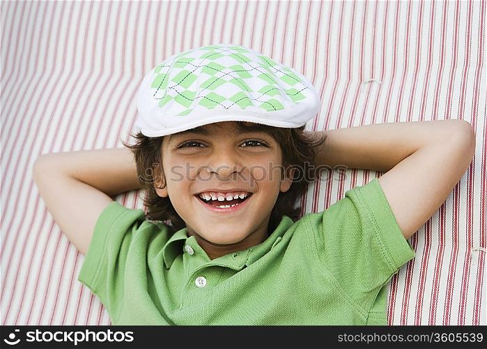 Boy Wearing Newsboy Cap