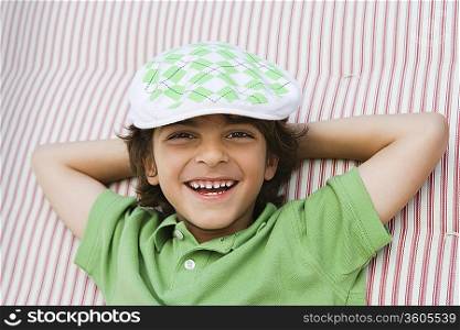 Boy Wearing Newsboy Cap