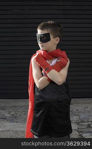 Boy wearing Zorro costume