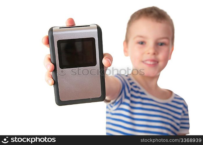 boy with gadget