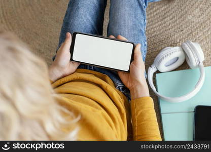 boy with mobile headphones