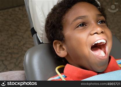 Boy with mouth open