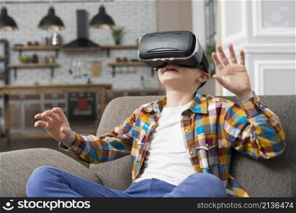 boy with vr headset