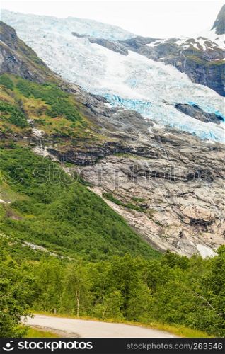 Boyabreen Glacier in Fjaerland area in Sogndal Municipality in Sogn og Fjordane county, Norway.. Boyabreen Glacier in Norway