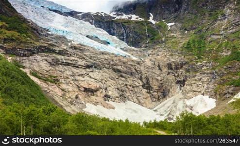 Boyabreen Glacier in Fjaerland area in Sogndal Municipality in Sogn og Fjordane county, Norway.. Boyabreen Glacier in Norway