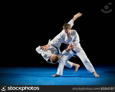 Boys martial arts fighters isolated