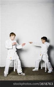 Boys practicing judo