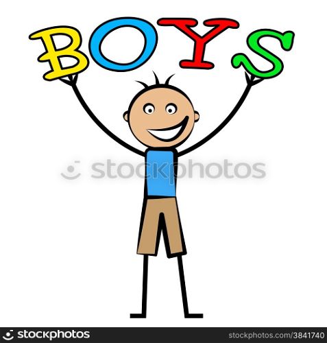 Boys Word Representing Male Youngster And Youth