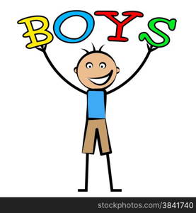 Boys Word Representing Male Youngster And Youth