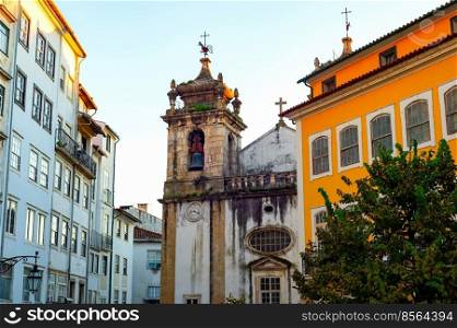 Braga old town architecture in evening light, Portugal